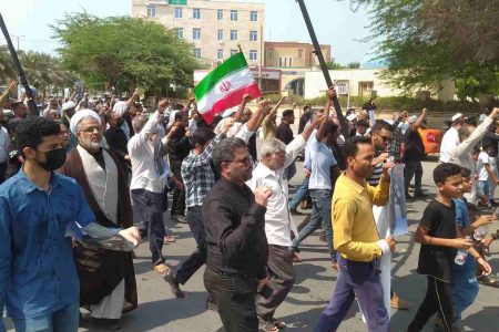 راهپیمایی مردم قشم علیه اقدامات اغتشاشگران و آشوب طلبان